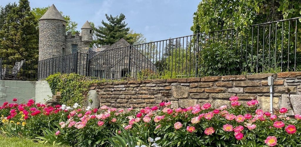 Yew-Dell-Gardens-Castle-Tulips-Rock-Wall-1920
